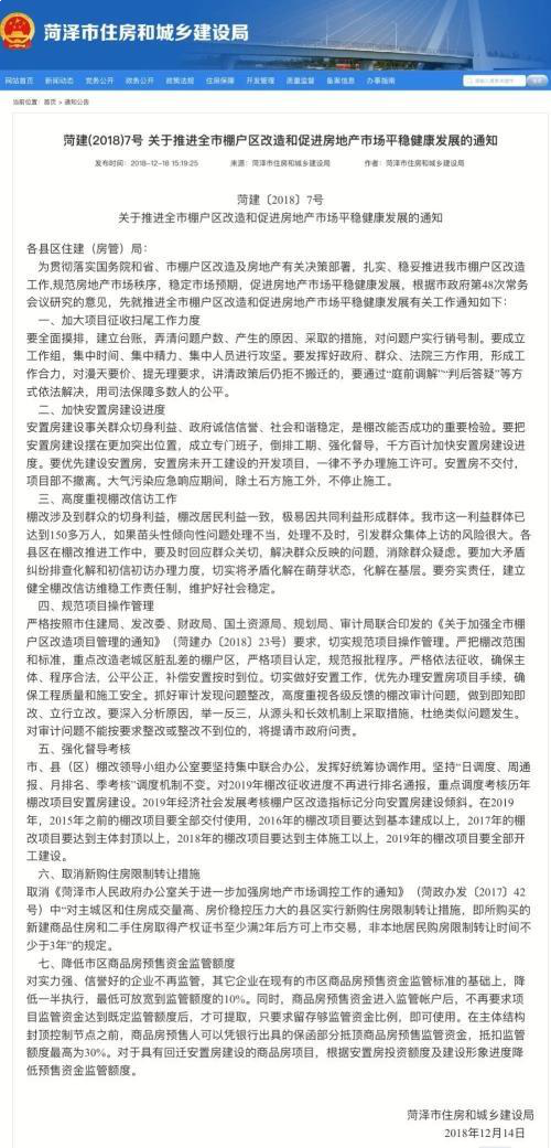 山东菏泽放松限售　业内认为不具代表性——九房网
