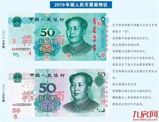 2019年版第五套人民币将发行!5角硬币变白——九房网 2019年版第五套人民币将发行!5角硬币变白——九房网
